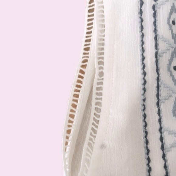 ale By Alessandra Maxi Dress White Blue Embroidered Open Back Womens Size Small - Picture 13 of 13